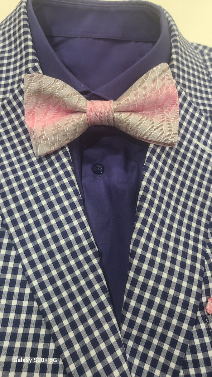 salmon/rust;fish scales pattern bowtie
