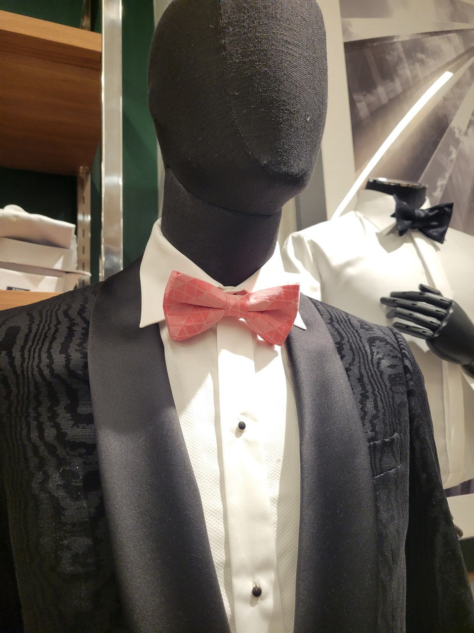 Coral; Irian patterned bowtie in coral
