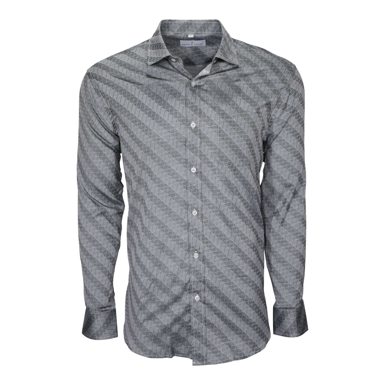 Steel Gray; Steel Gray men's long sleeve dress shirt.