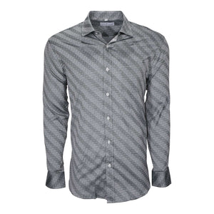 Steel Gray; Steel Gray men's long sleeve dress shirt.