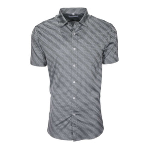 Steel Grey; Steel Grey men's short sleeve dress shirt.