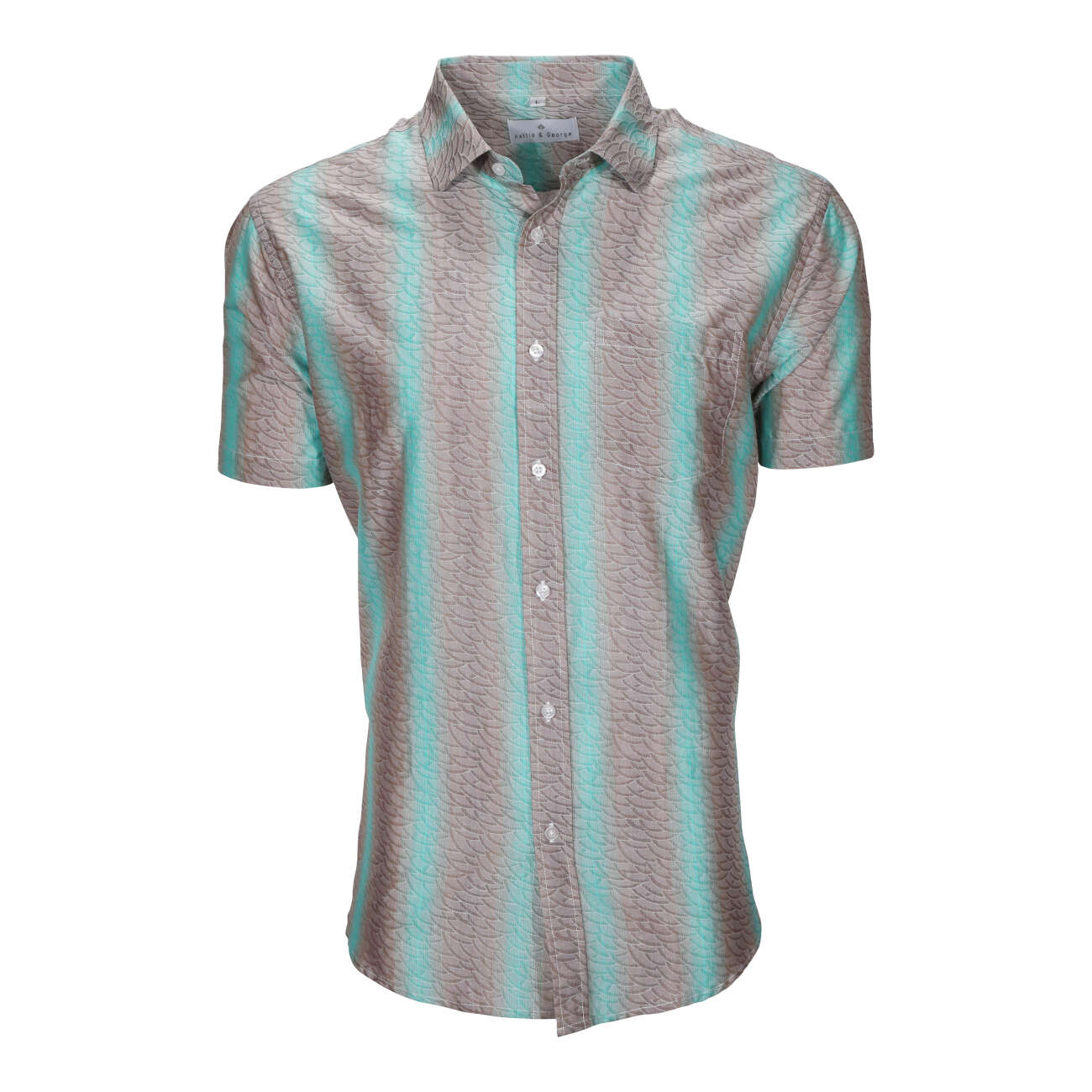 Mint; Mint and gray men's dress shirt folded