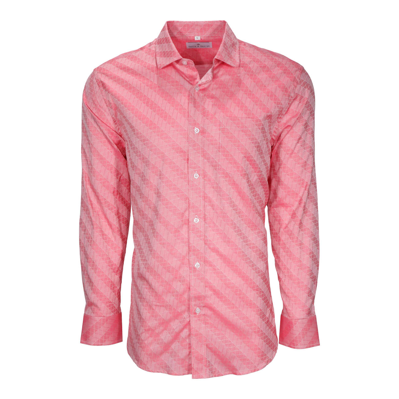 Salmon; Salmon men's long sleeve dress shirt.