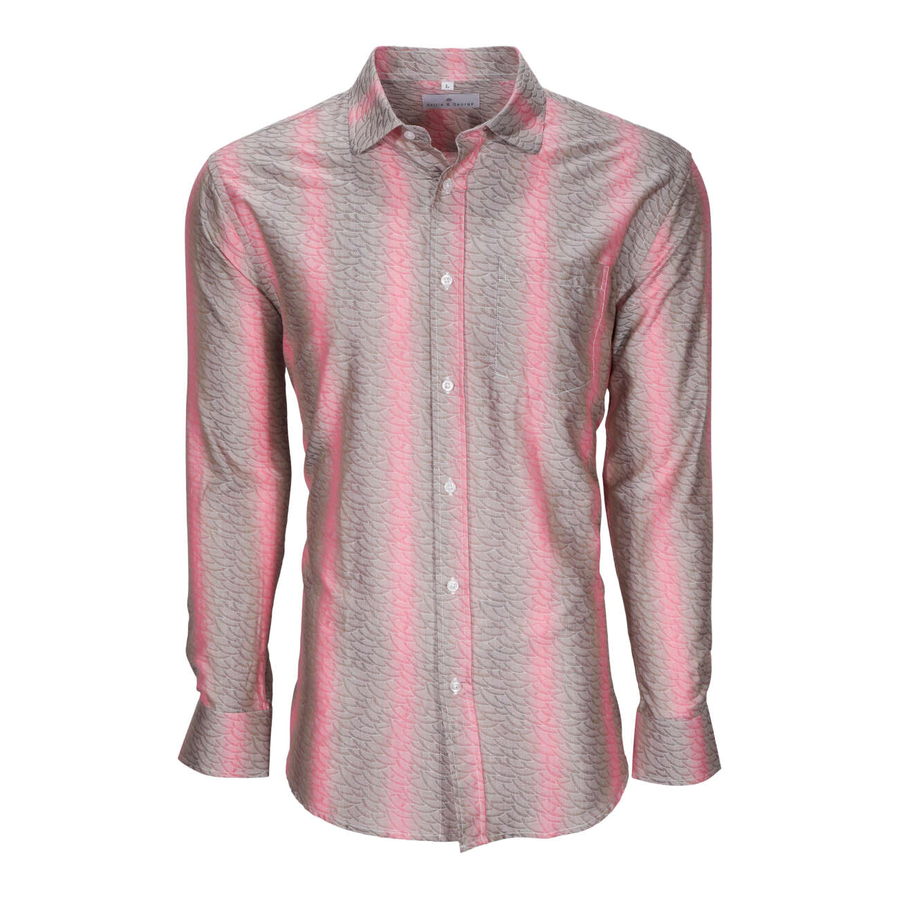 Coral; Coral men's long sleeve dress shirt.