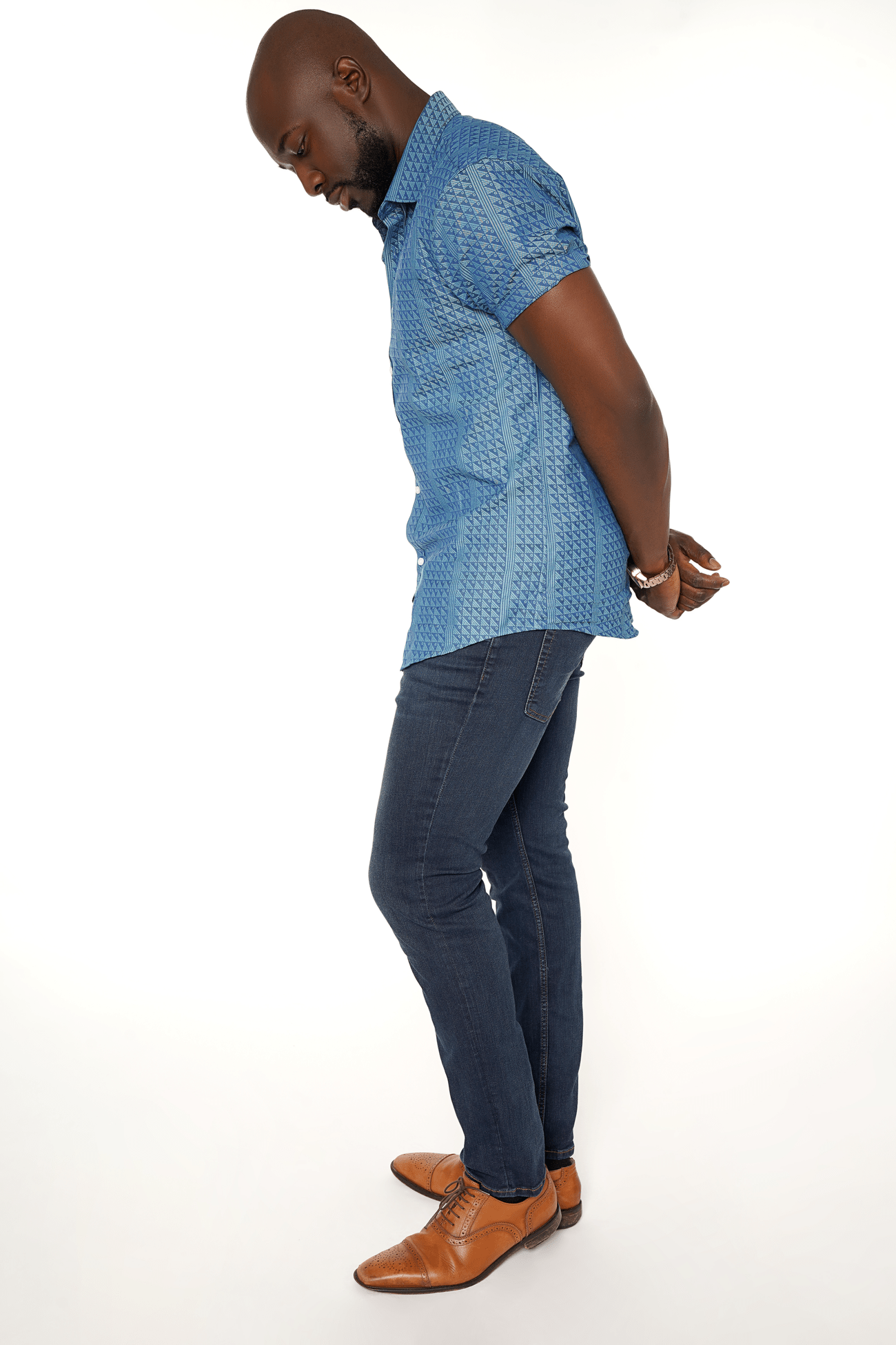 cyan/navy;birds eye - short sleeve