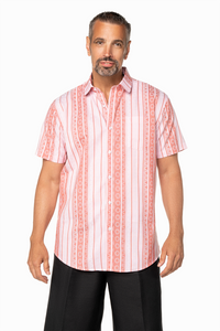 rose brick;Drums rose brick men's short sleeve dress shirt.