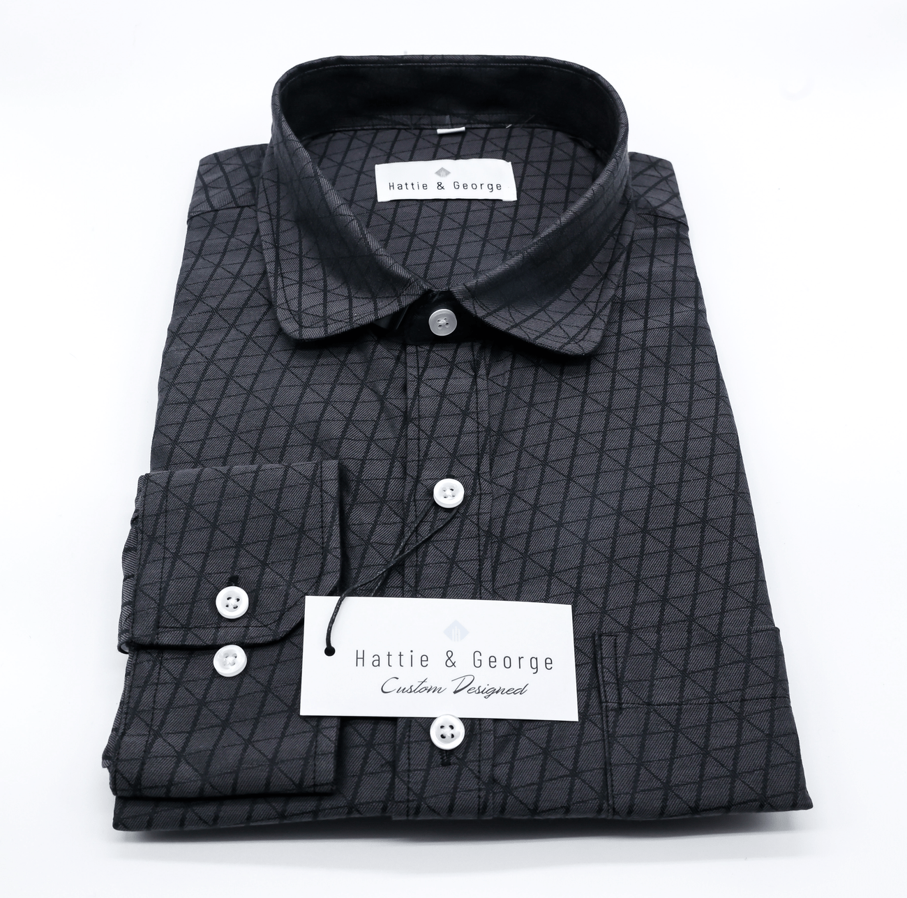 Black; Black men's long sleeve dress shirt.