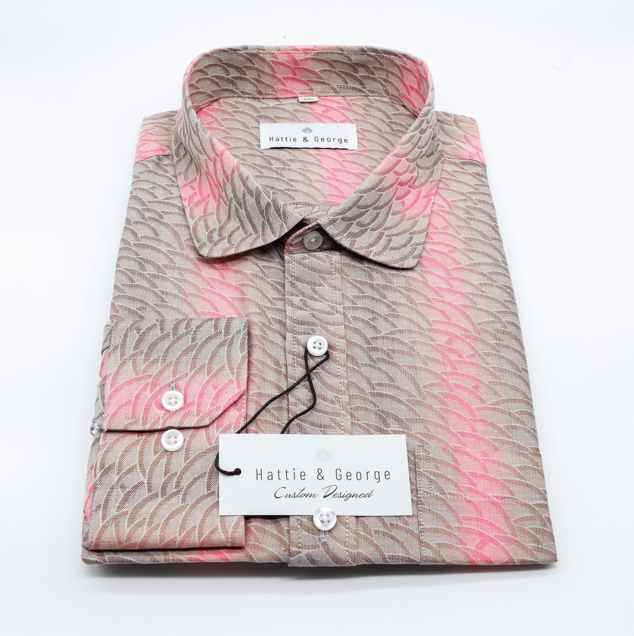 Coral; Coral men's long sleeve dress shirt.