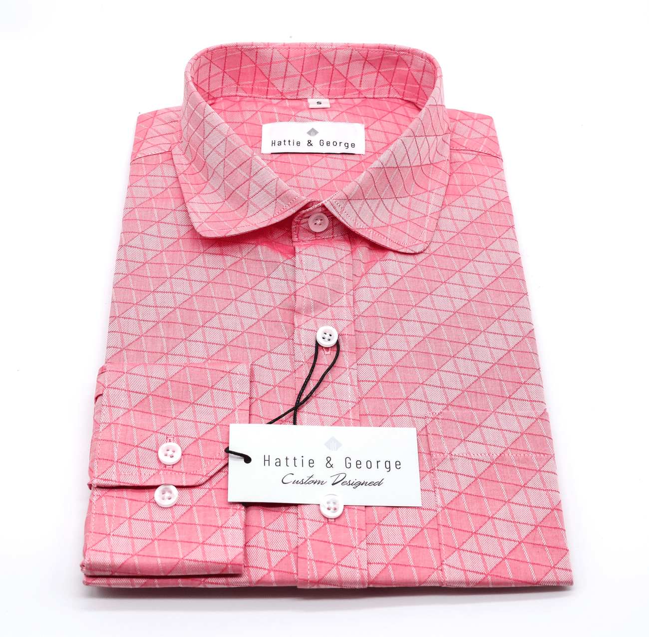 Salmon; Salmon men's long sleeve dress shirt.