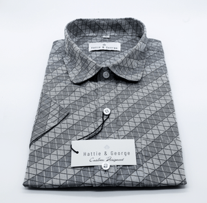 Steel Grey; Steel Grey men's short sleeve dress shirt.