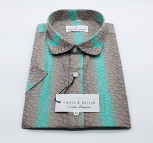 Mint; Mint and gray men's dress shirt folded