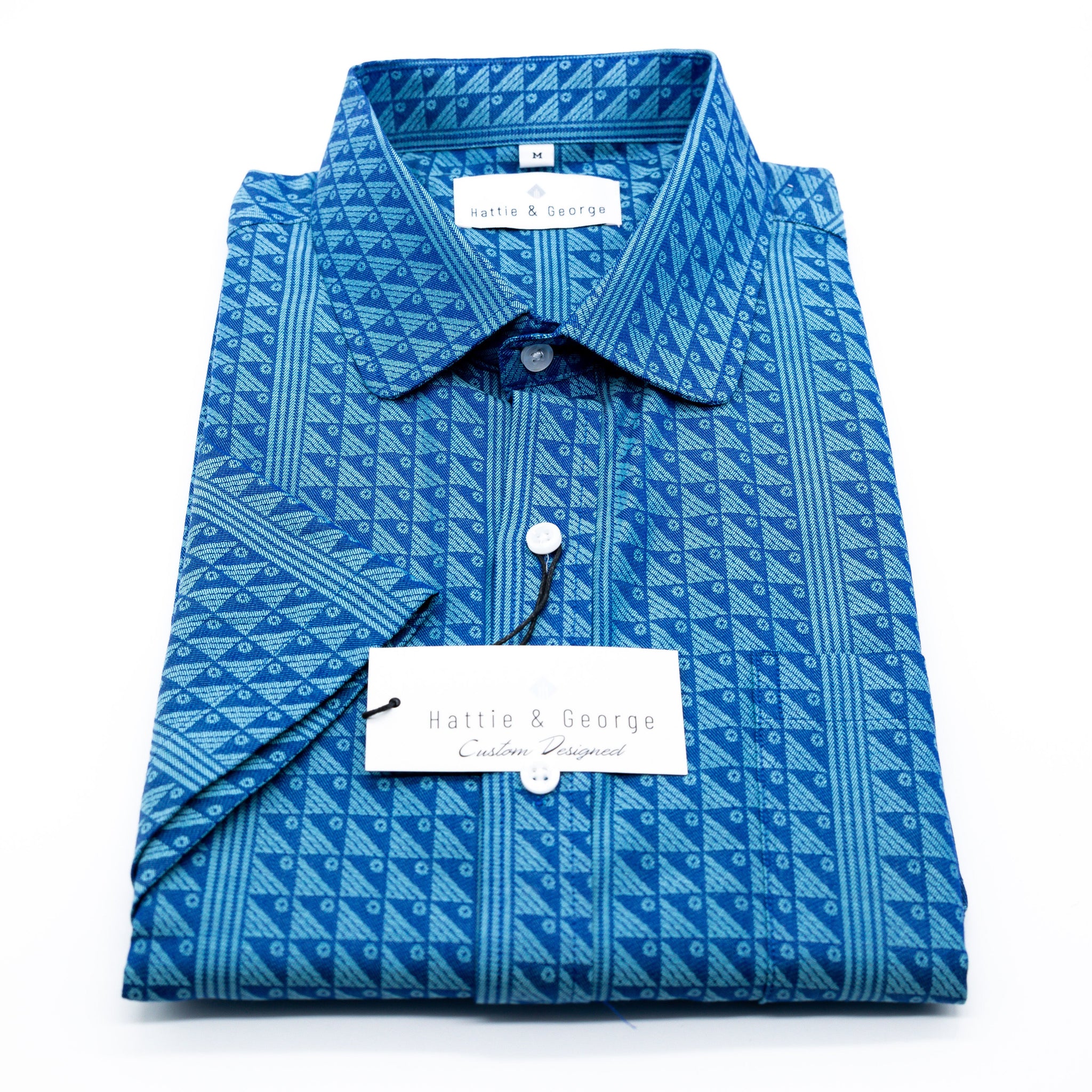 cyan/navy;birds eye - short sleeve