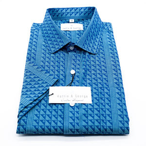 cyan/navy;birds eye - short sleeve